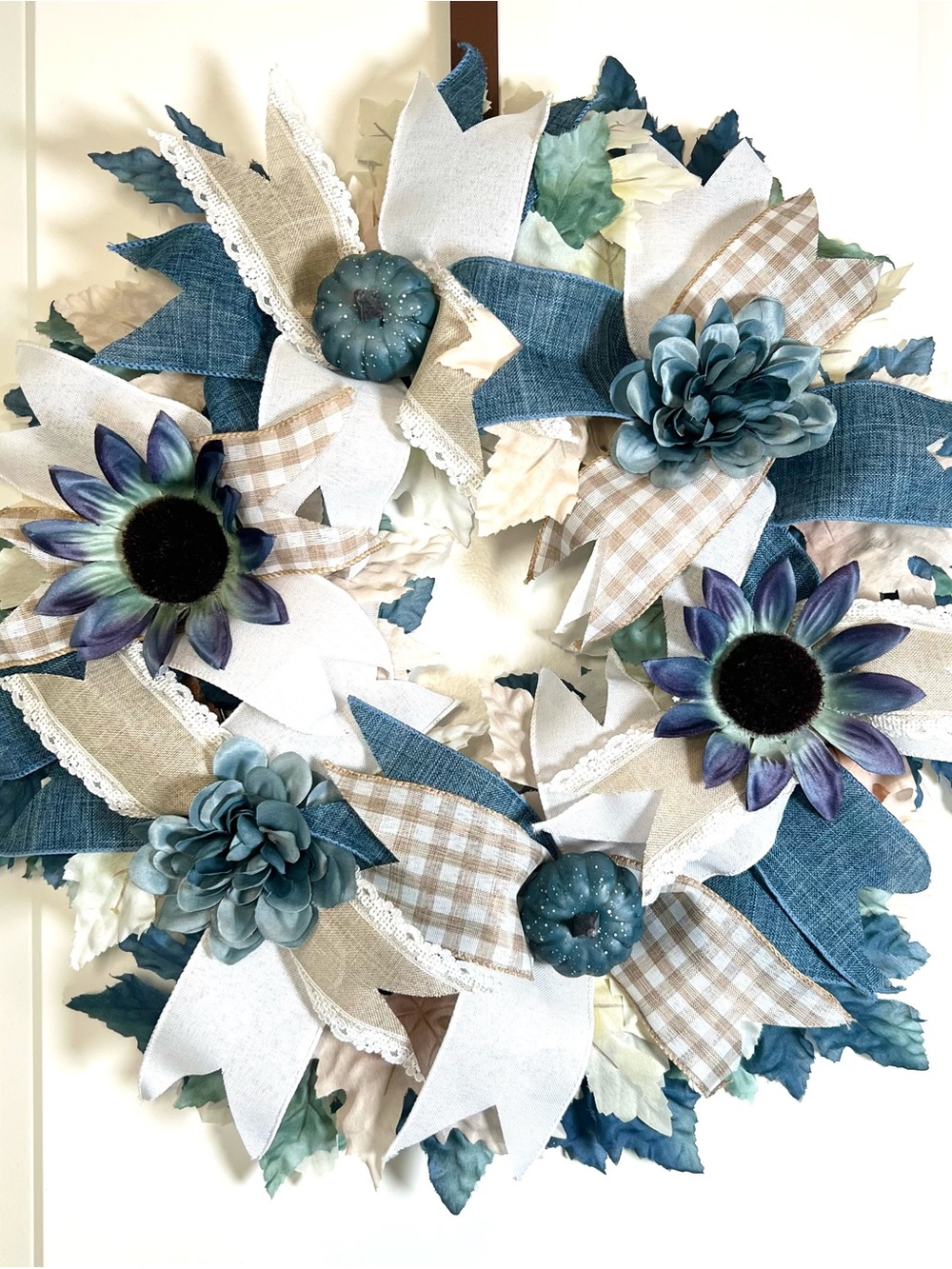 Neutral Blue Fall Wreath